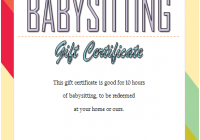 Babysitting Gift Certificate Template 7 FREE