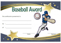 Baseball Award Certificate Template 1