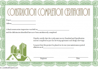 Certificate of Construction Completion Template 2