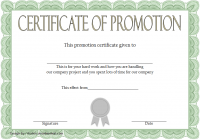 Certificate of Job Promotion Template FREE 1