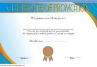 Certificate of Job Promotion Template FREE 2