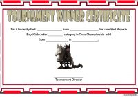 Chess Tournament Winner Certificate Template FREE 4