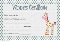 Contest Winner Certificate Template for Baby Shower 2