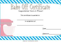 Contest Winner Certificate Template for Bake Off 2
