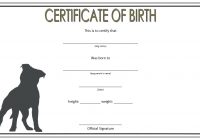 Dog Birth Certificate Template 3