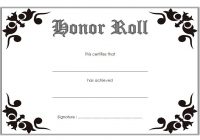 Editable Honor Roll Certificate Template 6