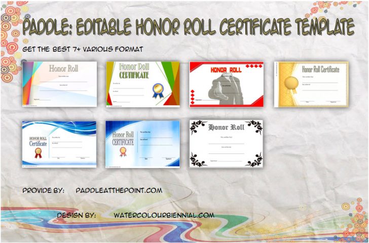Permalink to Editable Honor Roll Certificate Templates (7+ Best Ideas)