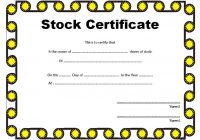 Editable Stock Certificate Template 7