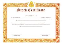 Editable Stock Certificate Template 9