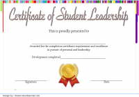 Excellence Student Leadership Certificate Template 3