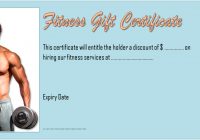 Fitness Gift Certificate Template 1