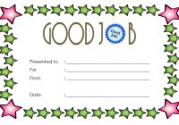 Good Job Certificate Template 2