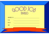 Good Job Certificate Template 9