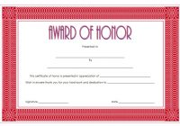 Honor Award Certificate Template 1