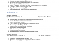 Mechanic Apprentice Resume Sample Free Customizable by Absolute Resume