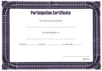 Participation Certificate Template 9