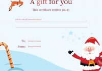 Santa Claus Gift Certificate Template Free Printable (2nd Adorable Design)