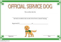 Service Dog Certificate Template 3