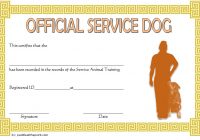 Service Dog Certificate Template 4