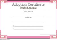 Stuffed Animal Adoption Certificate Template 4