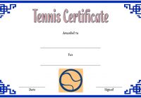 Tennis Certificate Template 2