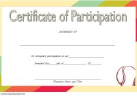 Tennis Participation Certificate Template 4