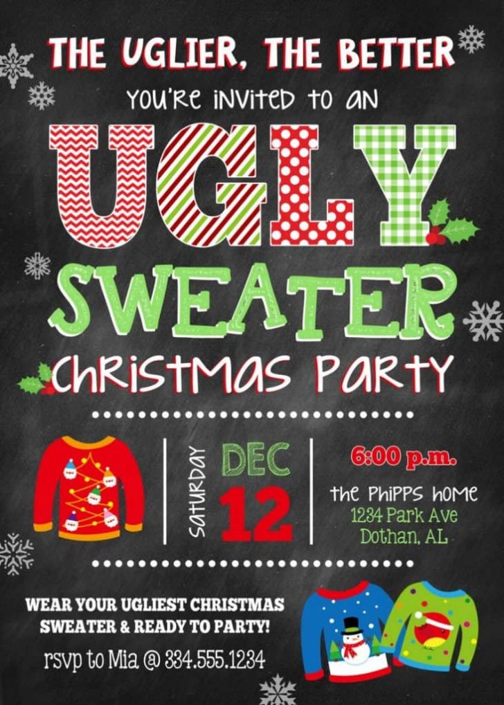 Permalink to Ugly Christmas Sweater Party Flyer Template Free (9 Best Designs)